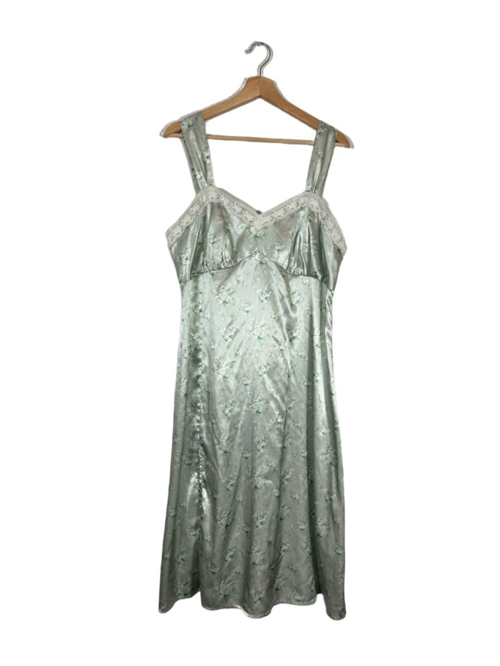 Women's Lace Trim Floral Slip Dress Sleepwear XL Nightgown Romantic Cottagecore